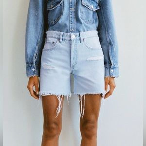 Zara Ripped Mid Length Shorts